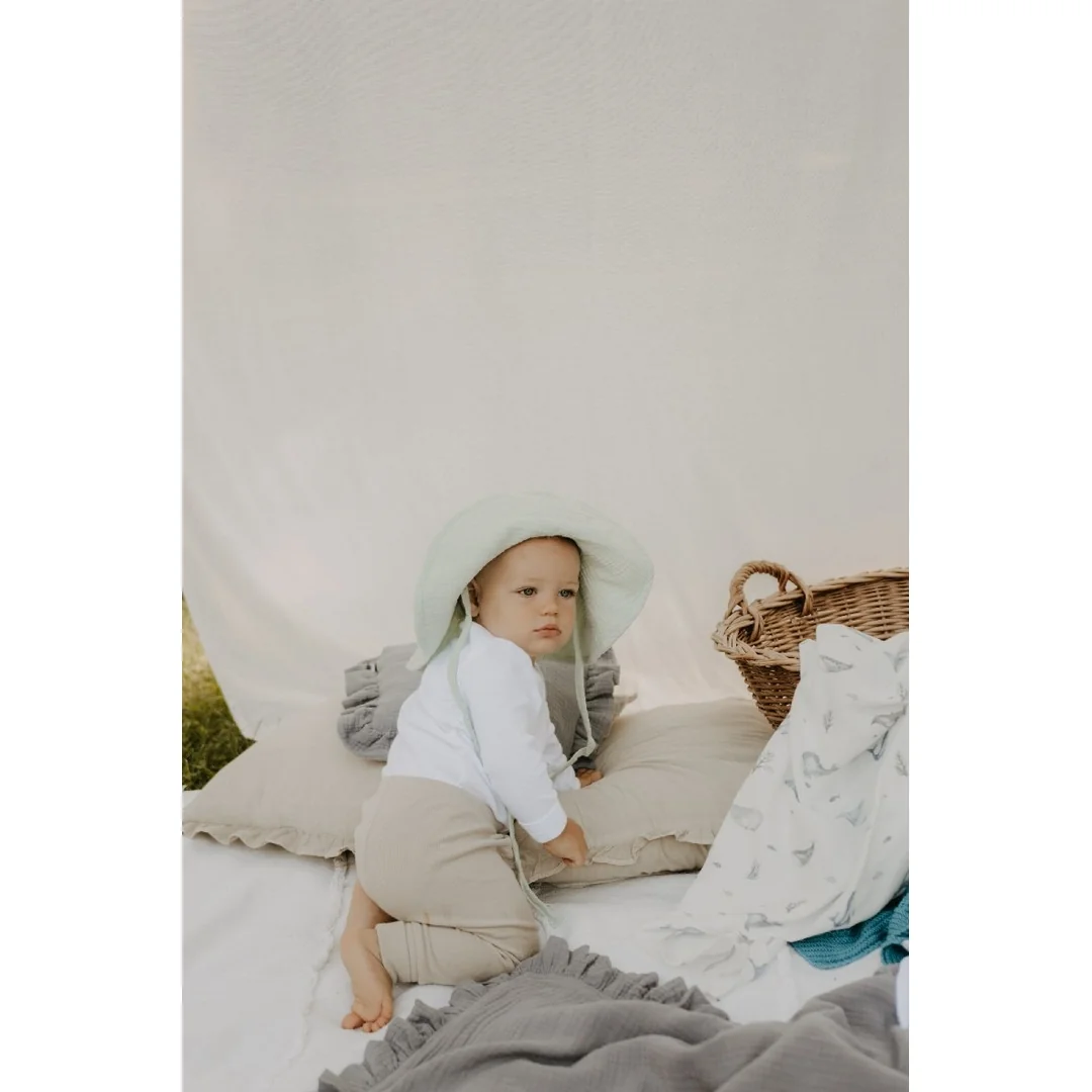 T-tomi BIO Mušelínový klobouček Mint (6-12 měsíců)