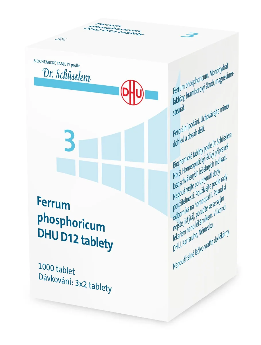 Schüsslerovy soli Ferrum phosphoricum DHU D12 1000 tablet