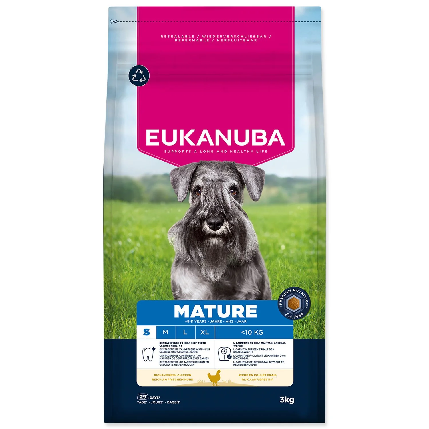 Eukanuba Krmivo Mature Small rich in fresh chicken 3kg