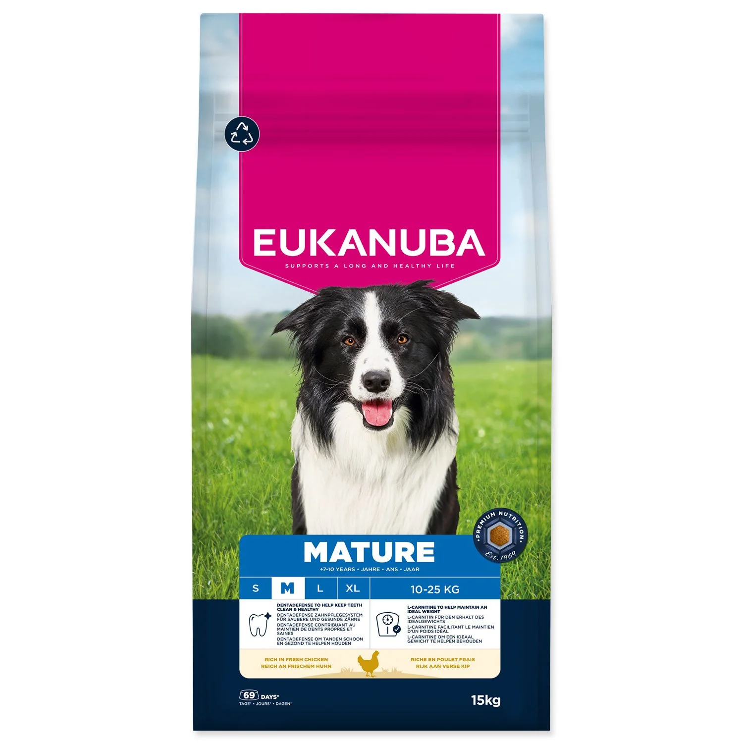 Eukanuba Krmivo Mature Medium rich in fresh chicken 15kg