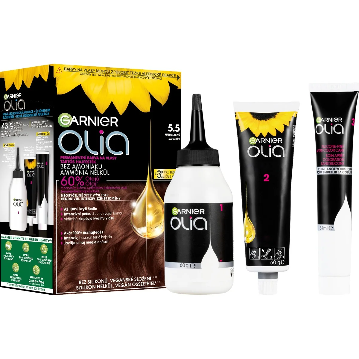 Garnier Olia 5.5 Mahagonová hnědá permanentní barva na vlasy