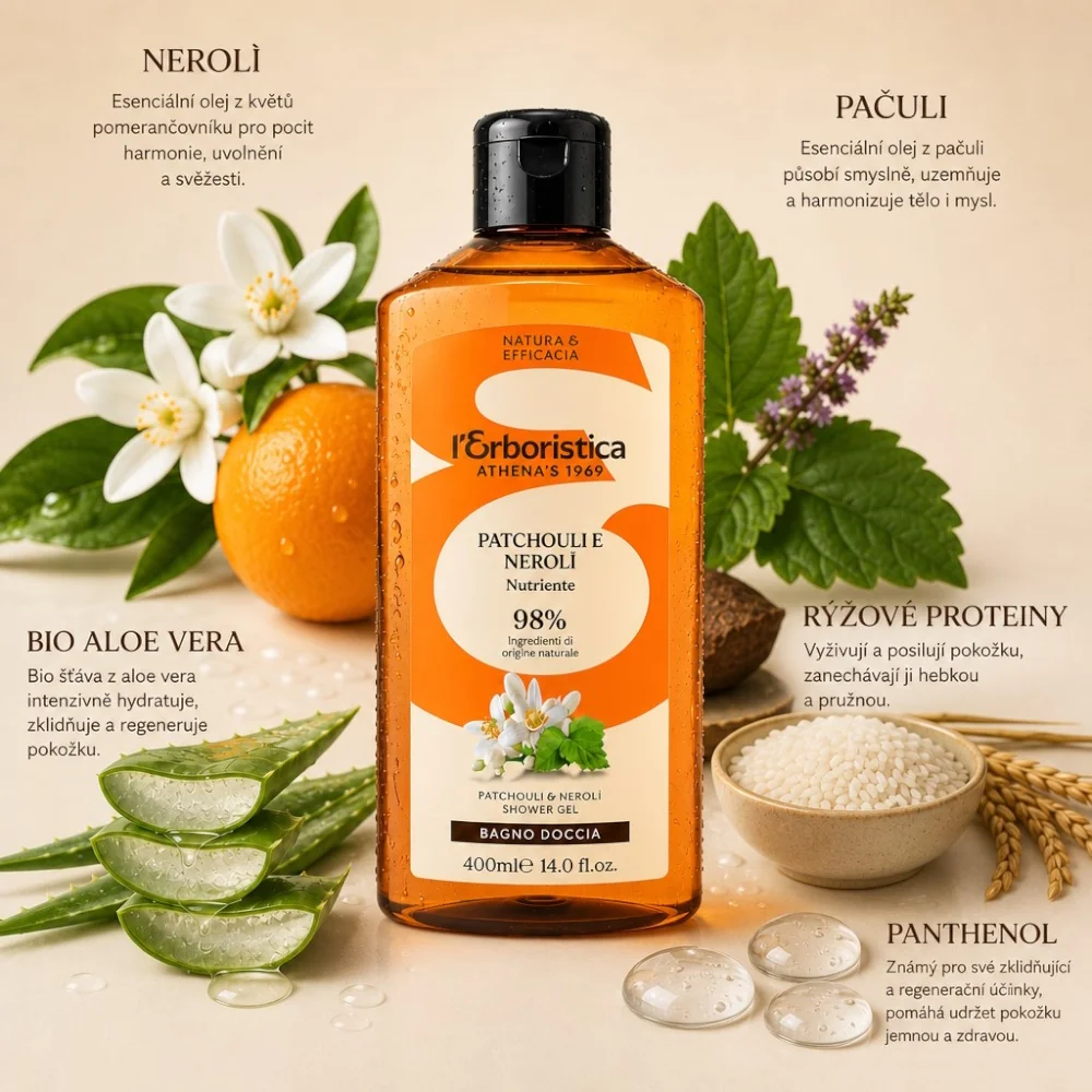 Erboristica Sprchový gel s vůní pačule a neroli 400 ml