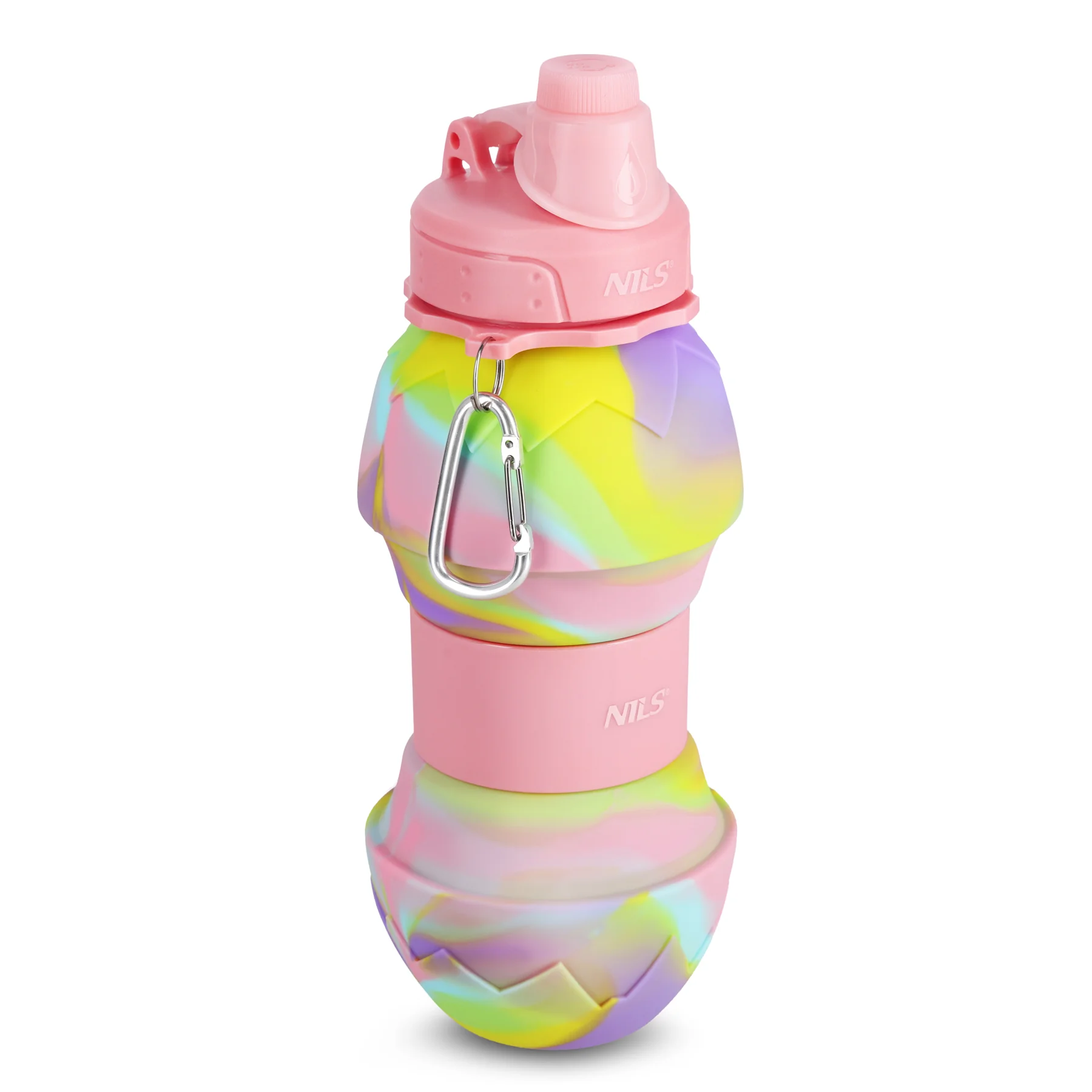 Nils Skládací silikonová láhev NC4102 700ml růžová