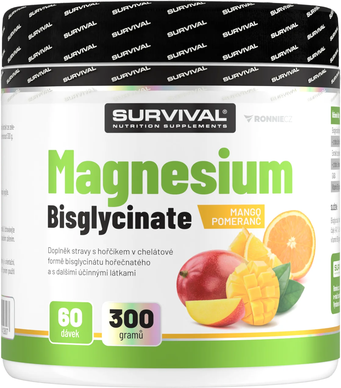 Survival Magnesium Bisglycinate 300 g mango pomeranč