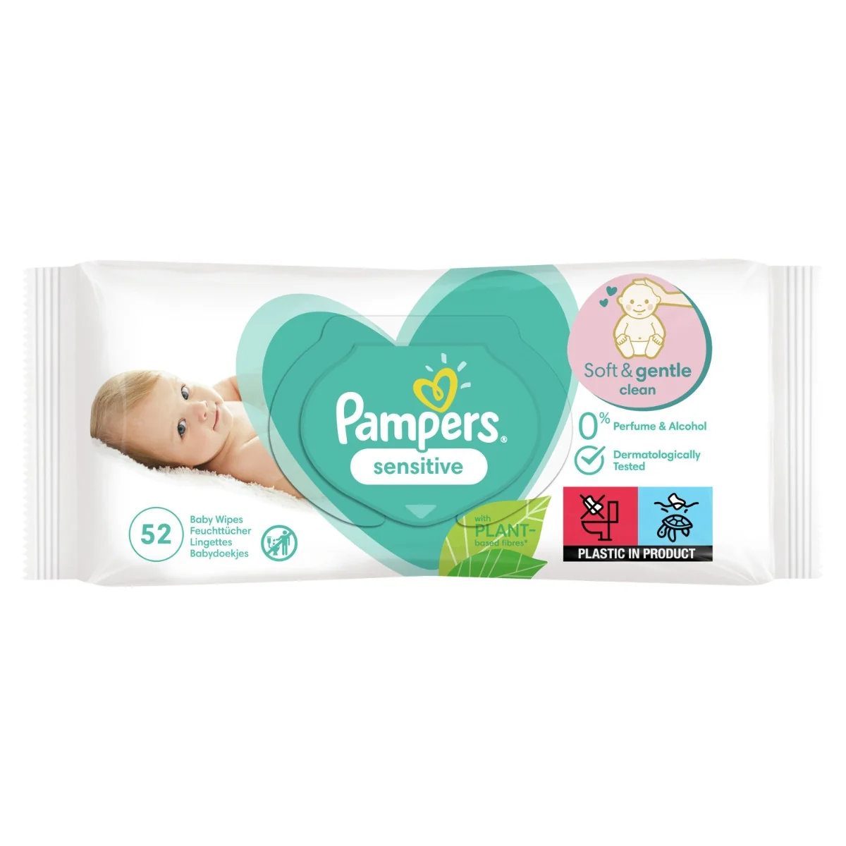 Pampers Sensitive vlhčené ubrousky box 12x52 ks