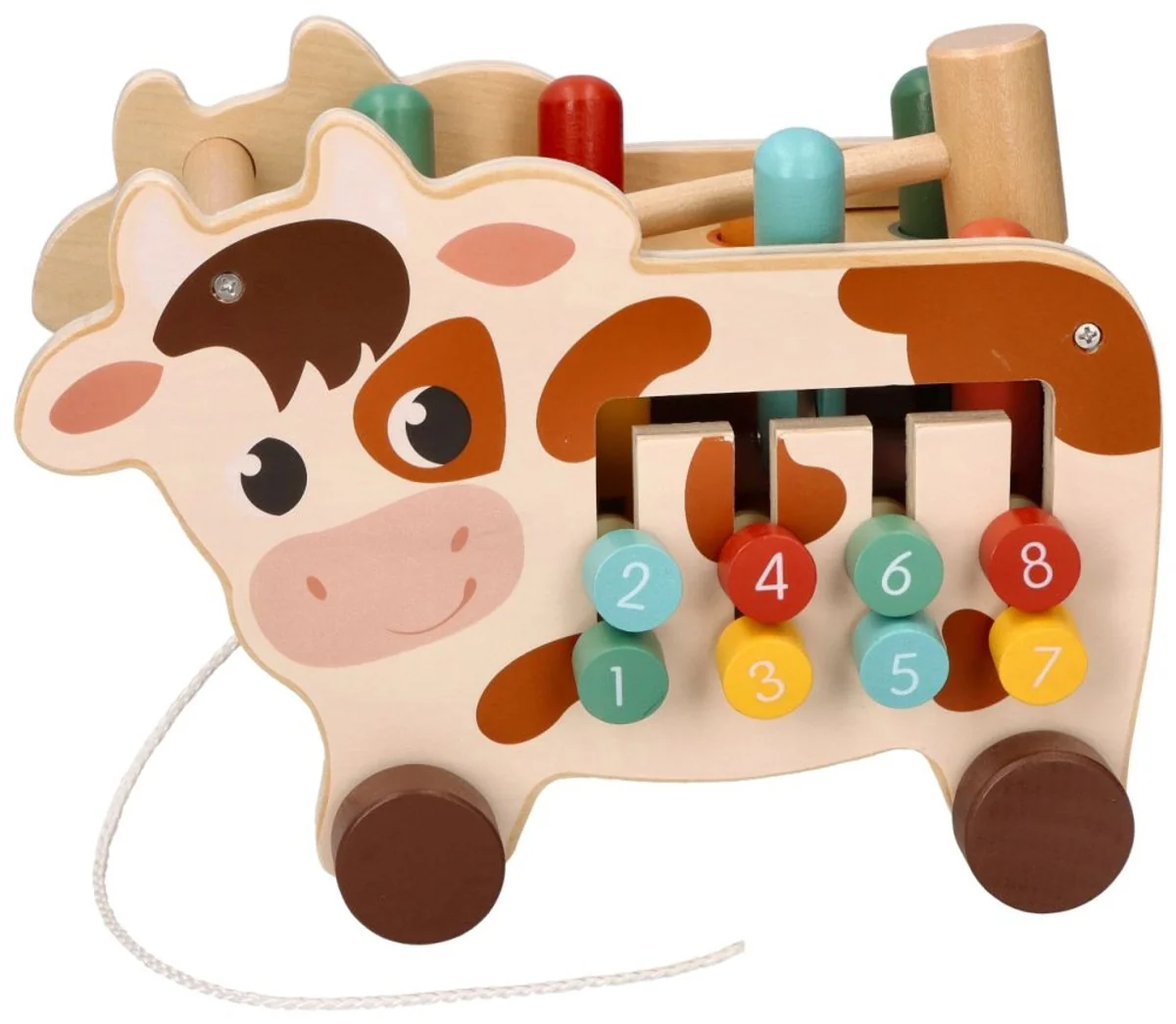 Adam Toys Montessori hračka - aktivní edukační dřevěná,Kravička
