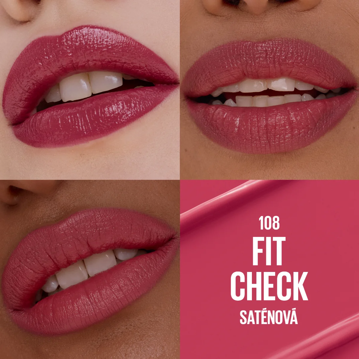 Maybelline Lifter Serum Lipstick 108 Fit Check rtěnka se saténovým finišem 1 ks