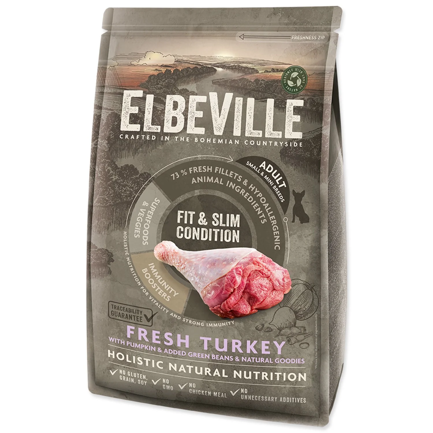 ELBEVILLE Krmivo Adult Mini Fit and Slim Condition Fresh Turkey 1,4kg