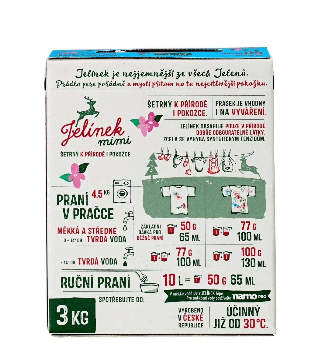 Jelínek mimi Prací prášek mateřídouška 3 kg