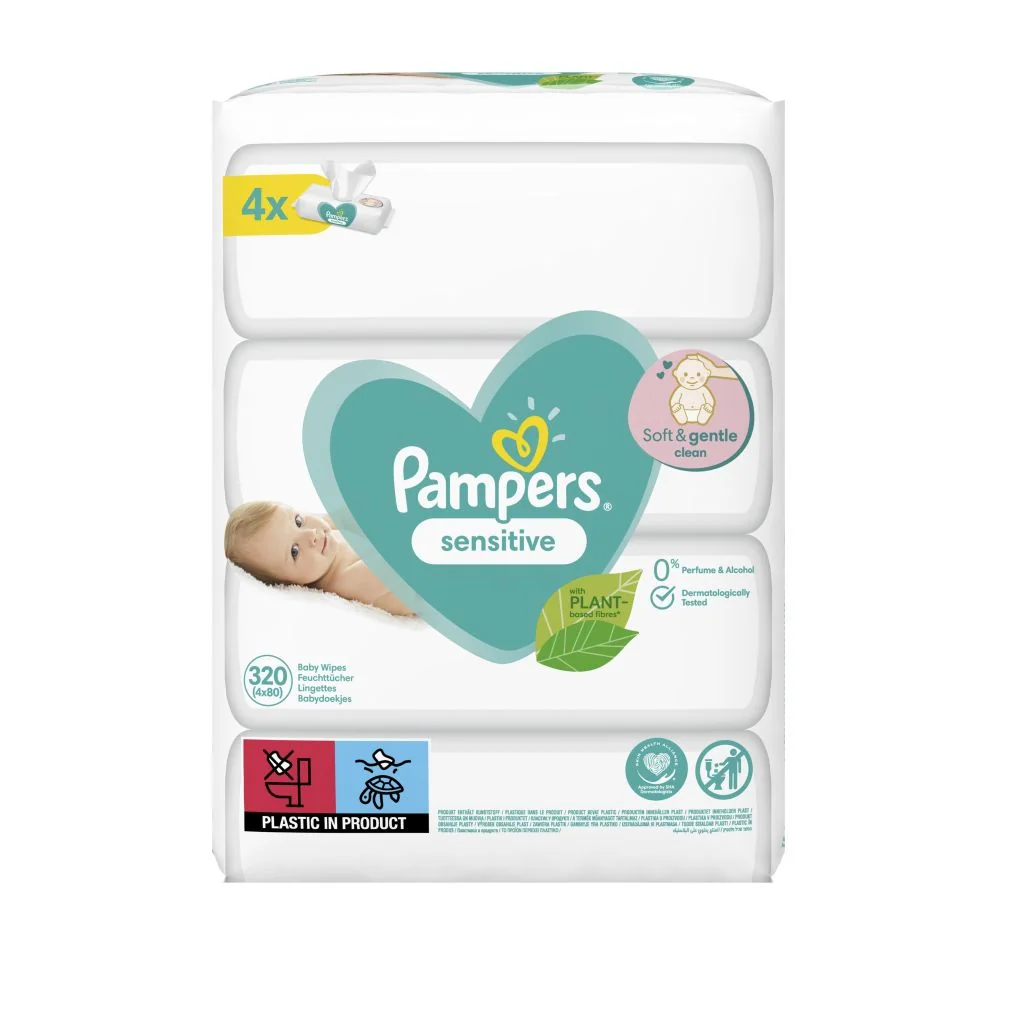 Pampers Sensitive vlhčené ubrousky 4x80 ks