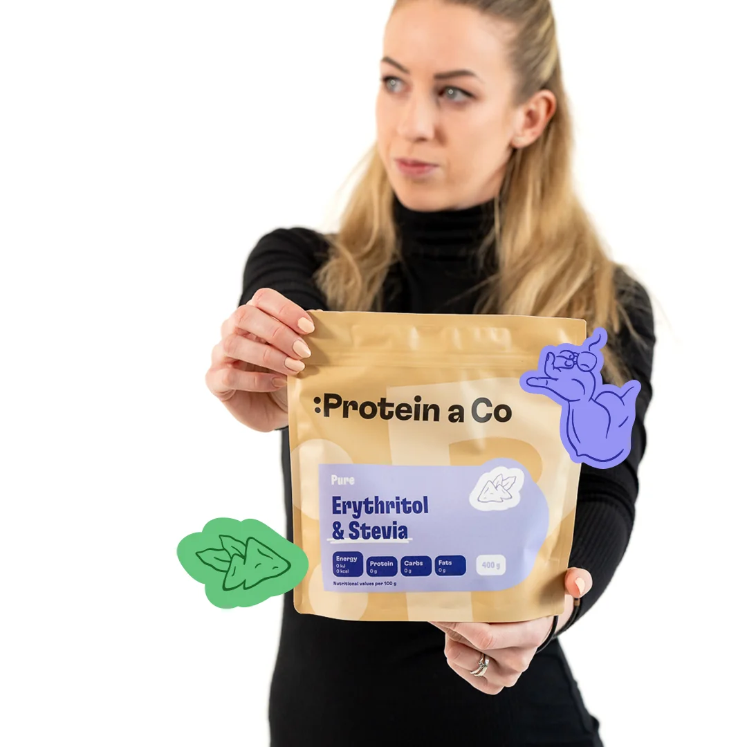 Protein a Co Sladidlo erythritol a stevia extrakt 400 g