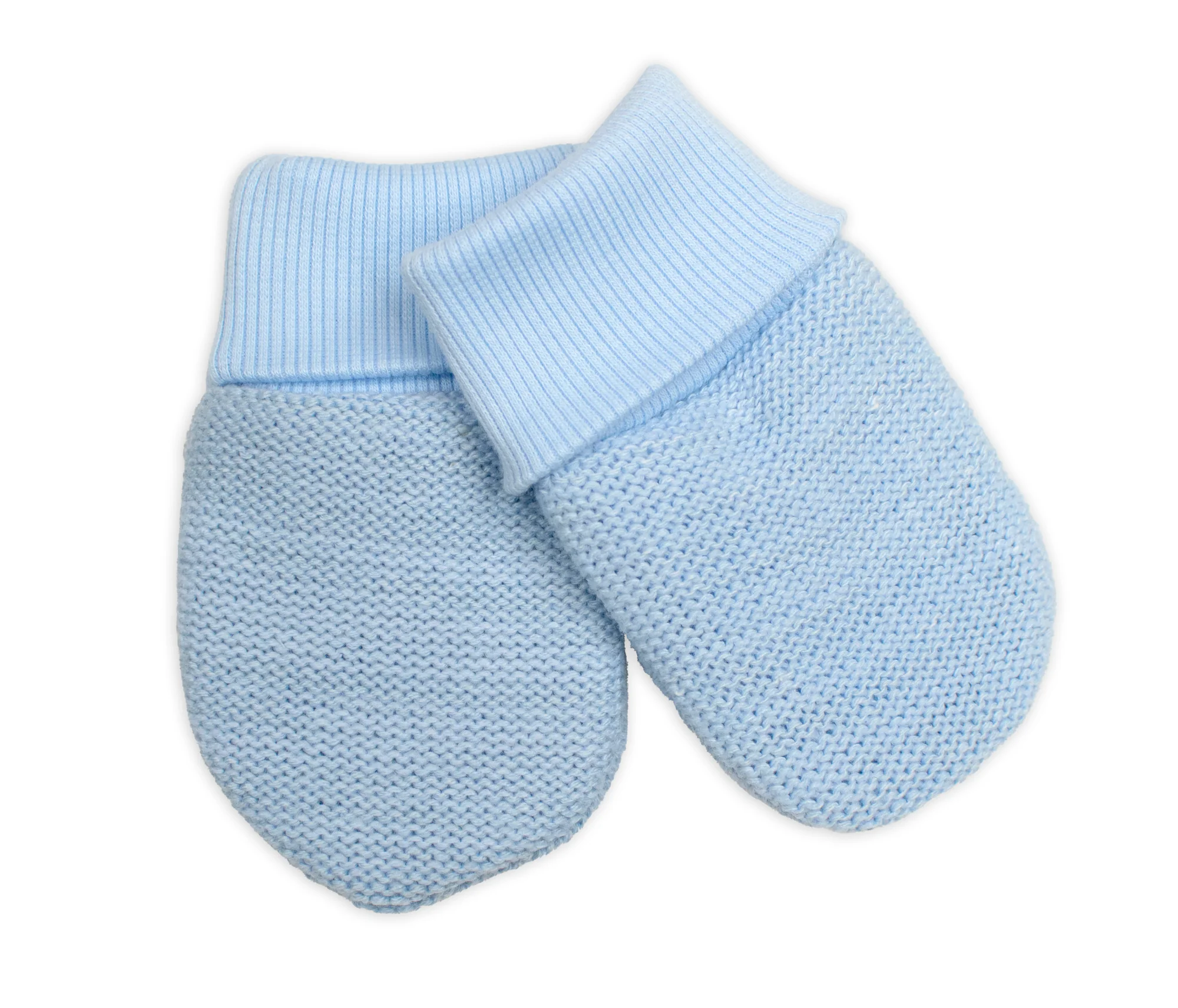 Baby Nellys Pletené kojenecké rukavičky vel. 56/68 - 1 pár, modrý melírek