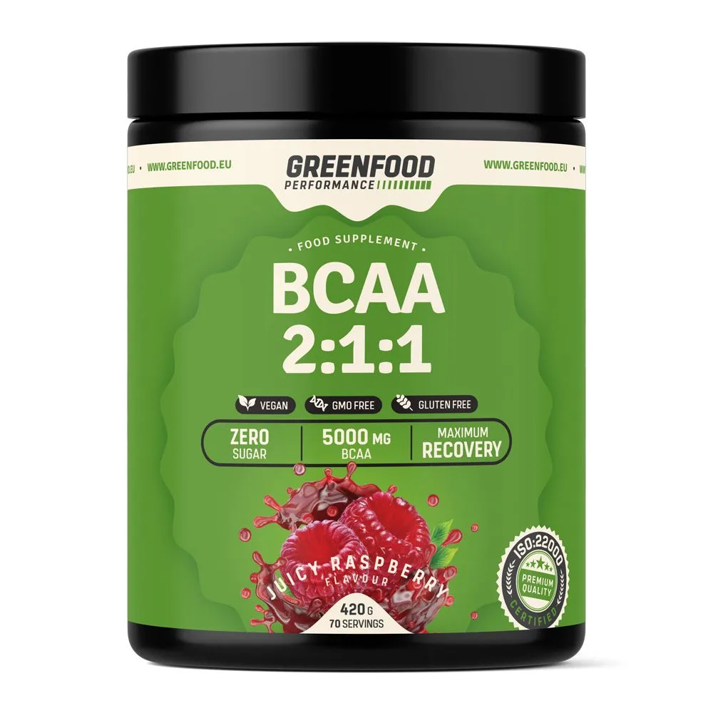 GreenFood Performance BCAA 2:1:1 Juicy malina 420 g