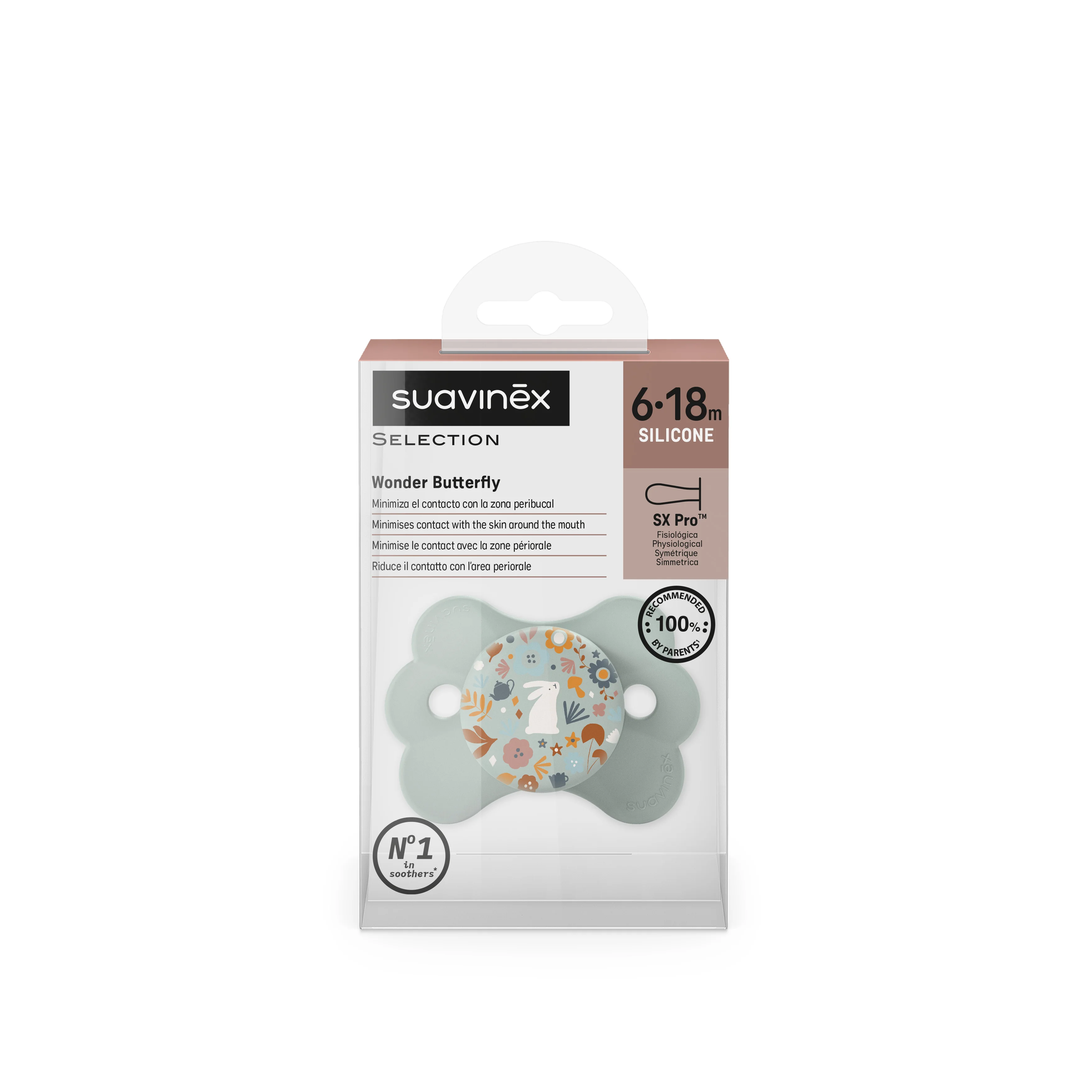 Suavinex Wonderland SX PRO Fyziologický dudlík 6-18m 1 ks liberty zelená