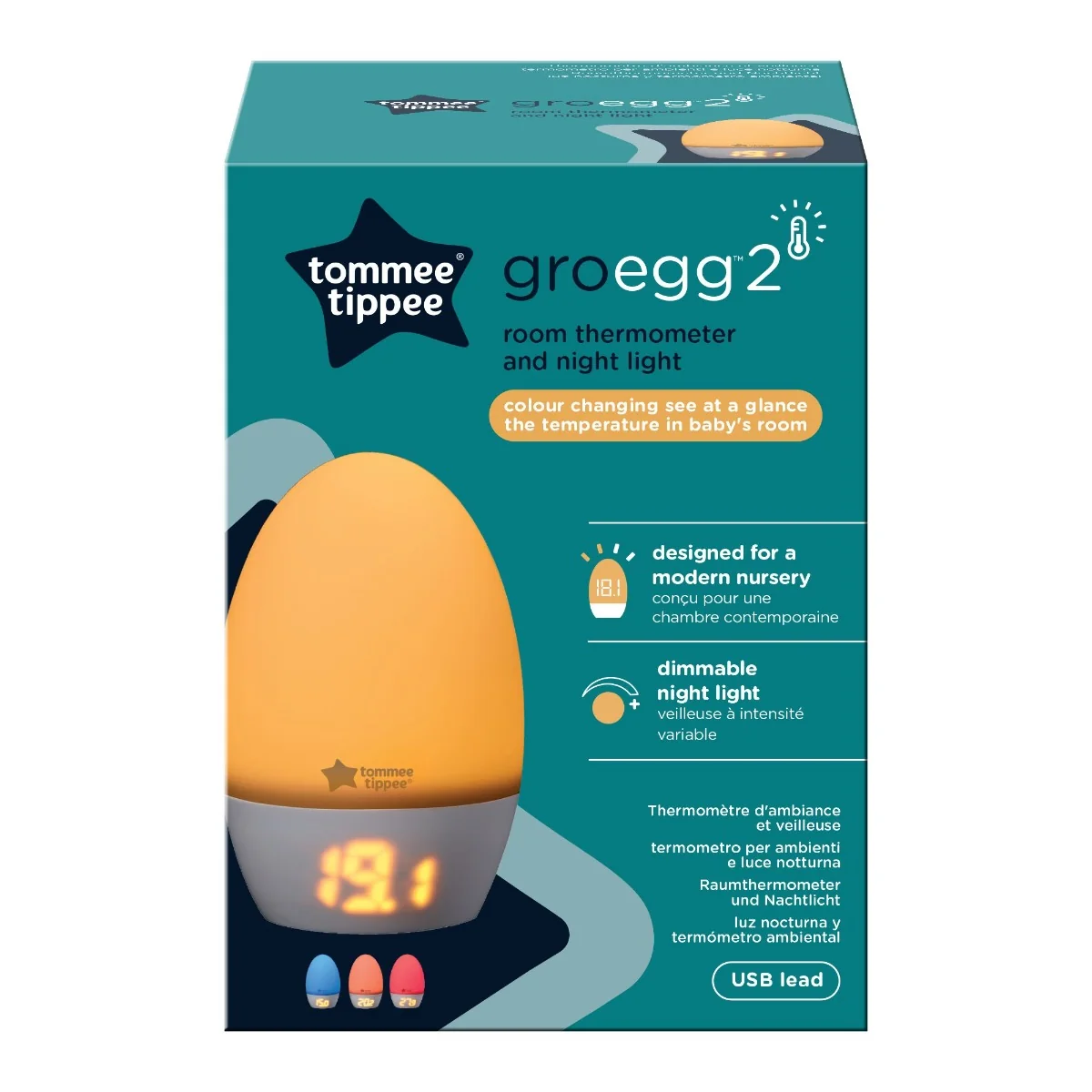 Tommee Tippee Gro Egg2 teploměr a noční světlo