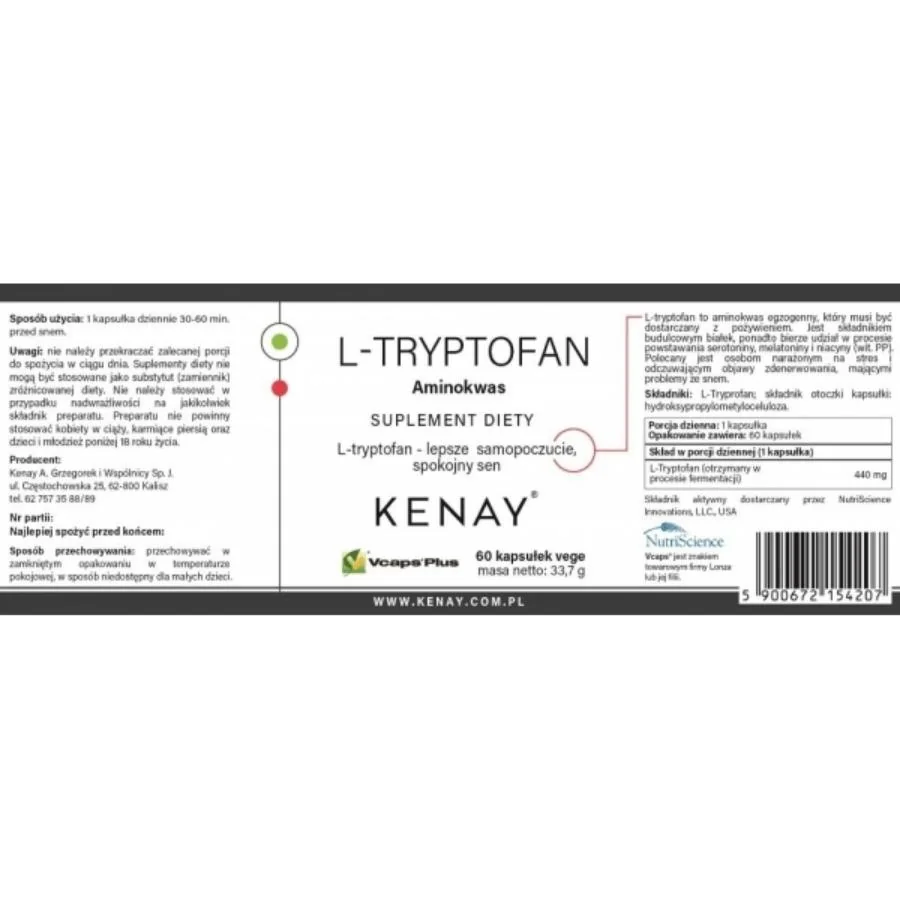 Kenay L-tryptofan 440 mg 60 kapslí