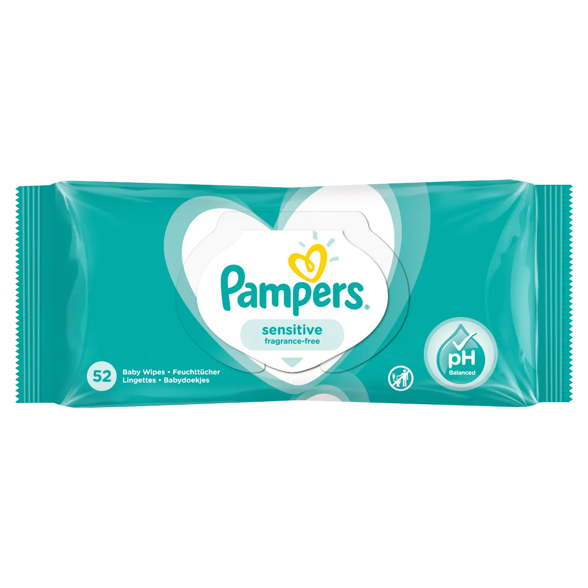 Pampers Sensitive vlhčené ubrousky 52 ks