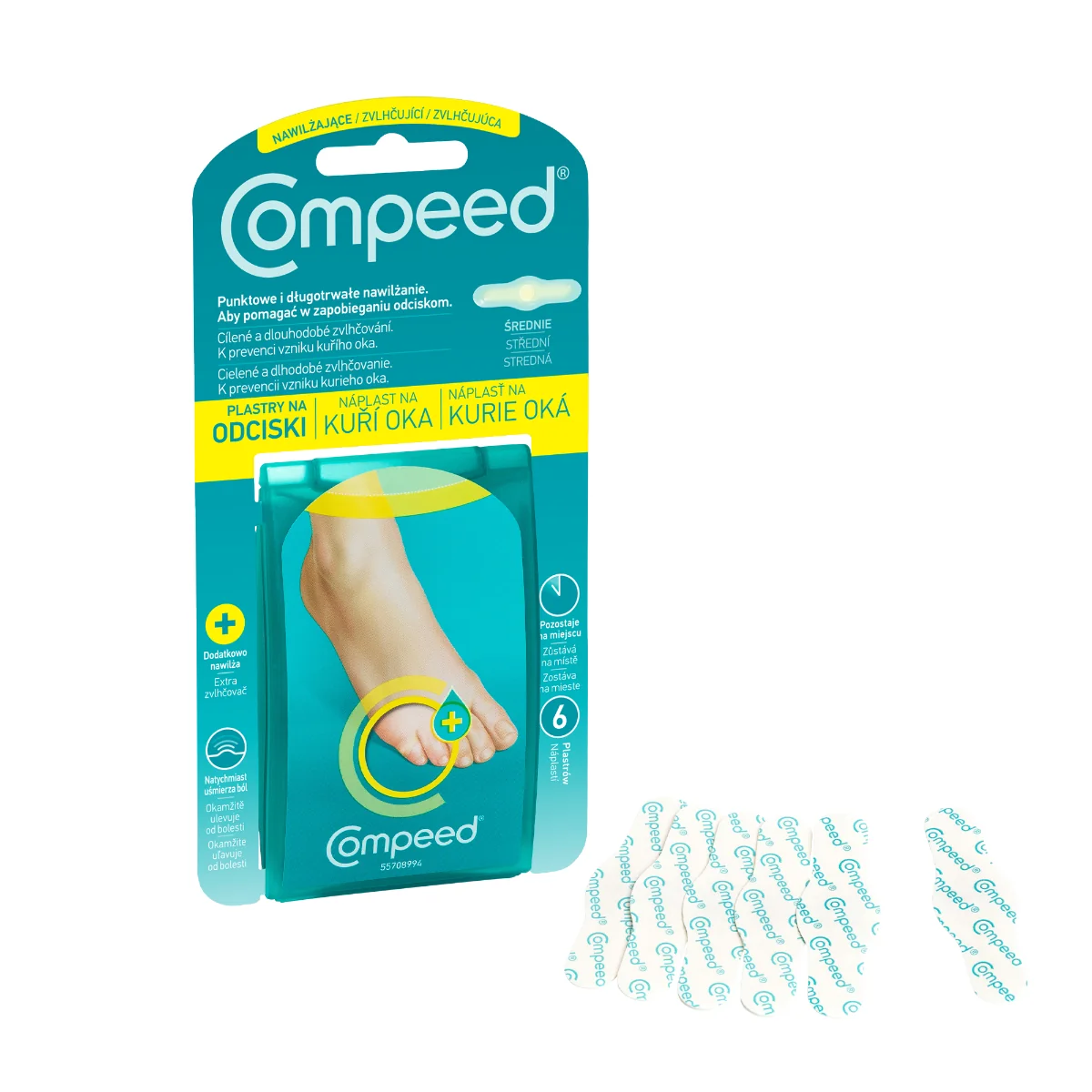 Compeed Náplast na kuří oka Zvlhčující 6 ks