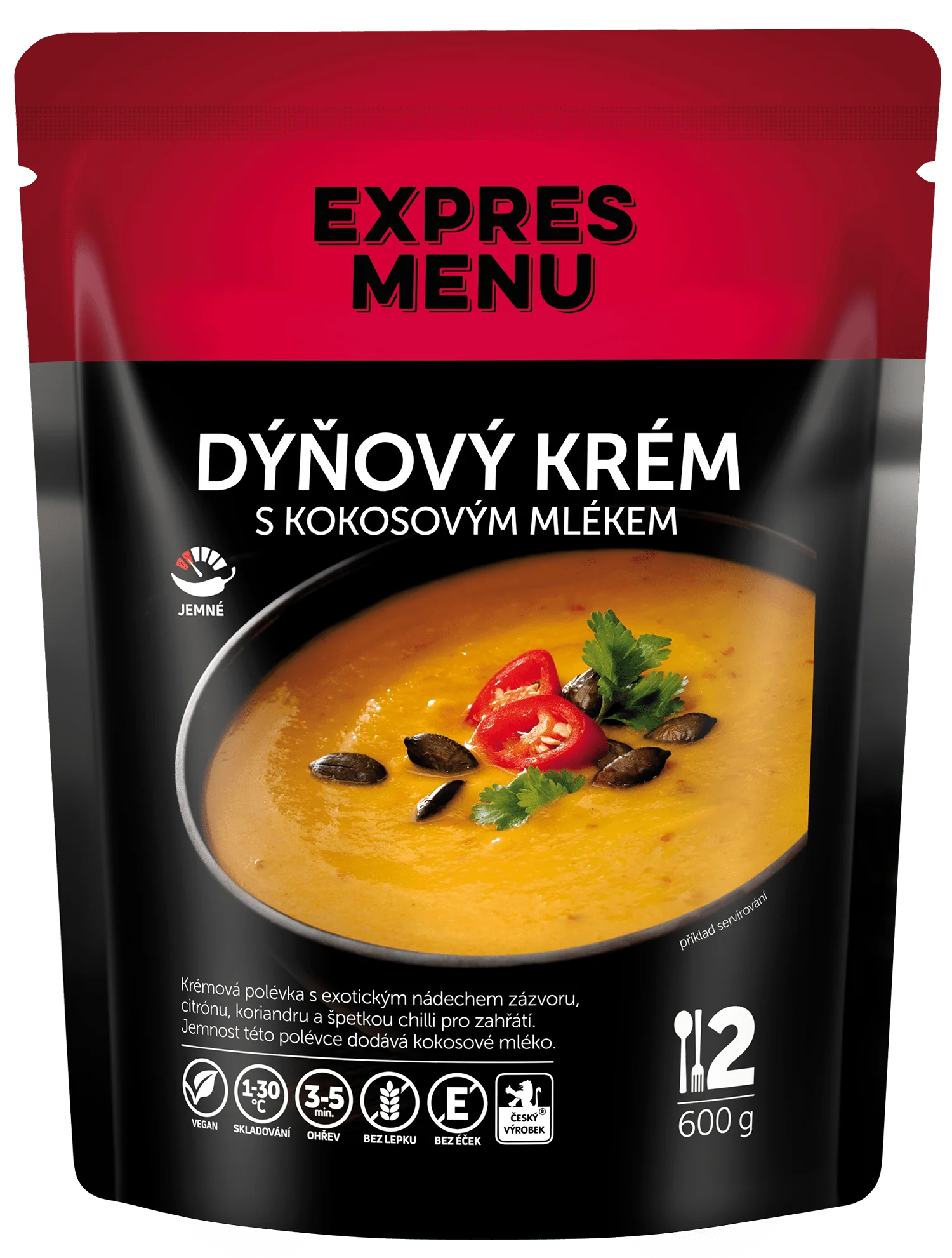 EXPRES MENU Dýňový krém s kokosovým mlékem 600 g (2 porce)