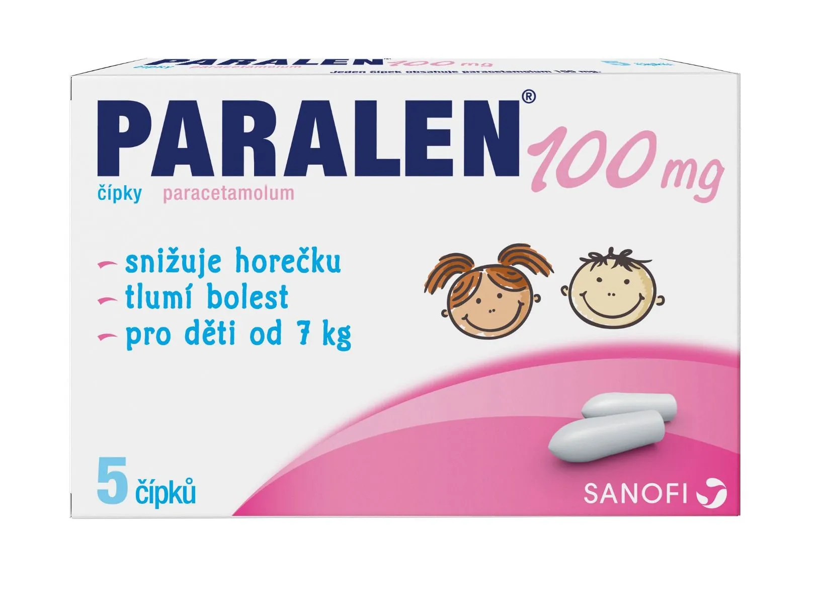 Paralen 100 mg 5 čípků