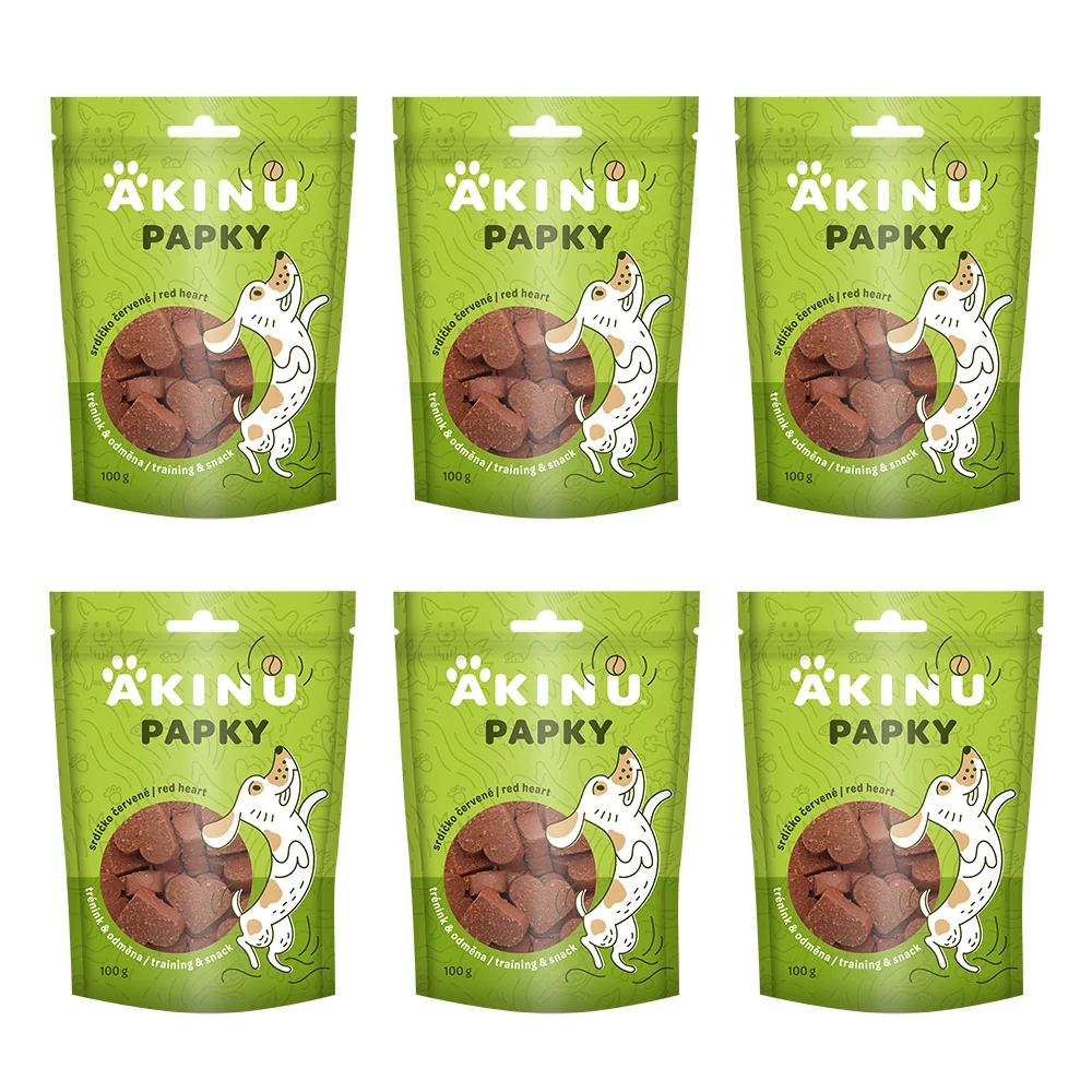 Akinu PAPKY Srdíčko červené pamlsek pro psy 6 x 100 g 