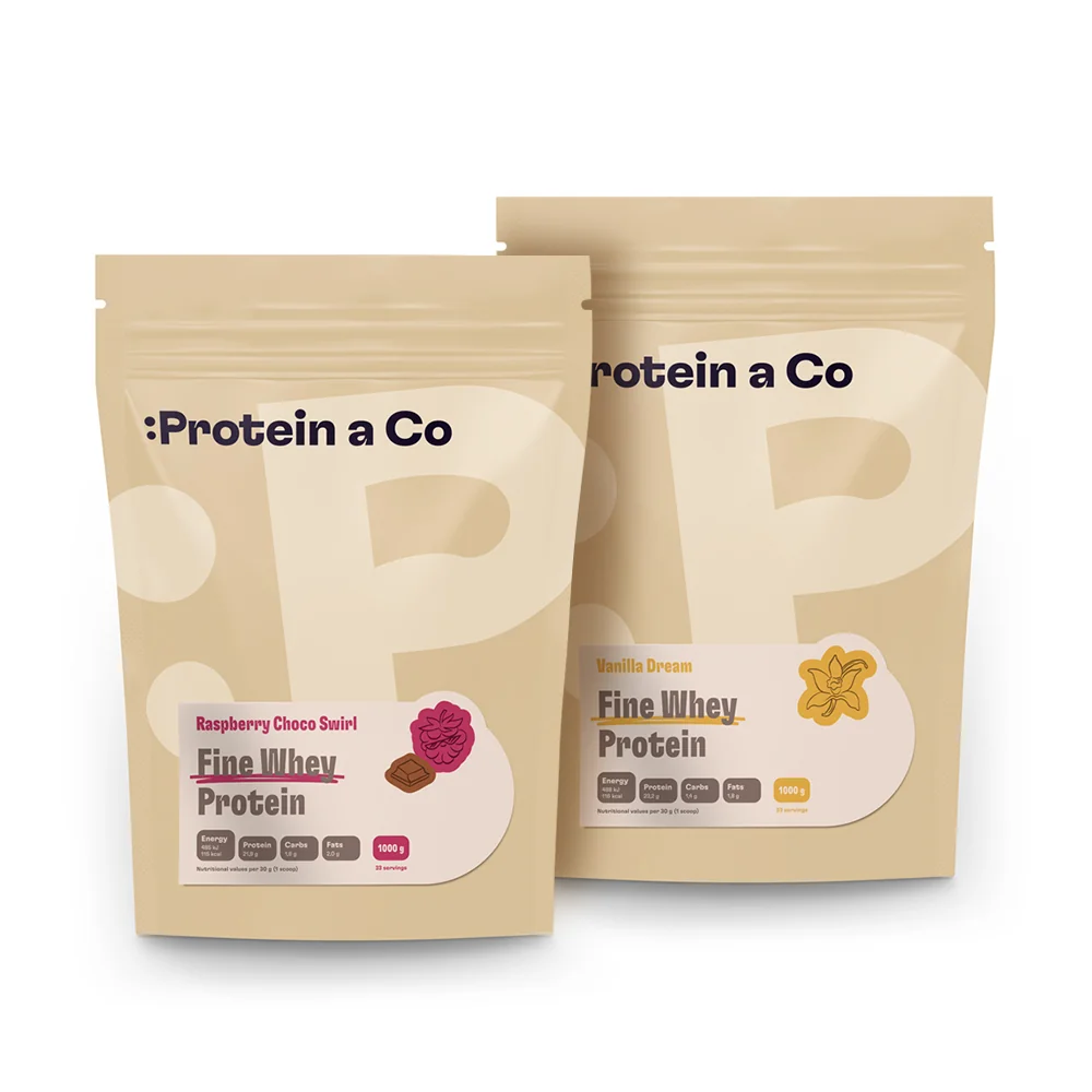 Protein a Co FINE WHEY PROTEIN s extraktem stévie 2 kg - čokoláda