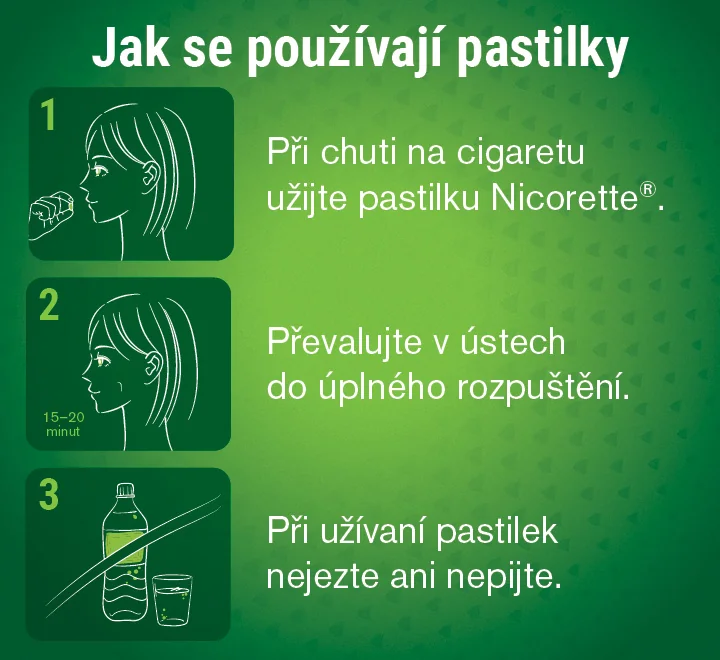 Jak se používají pastilky Nicorette