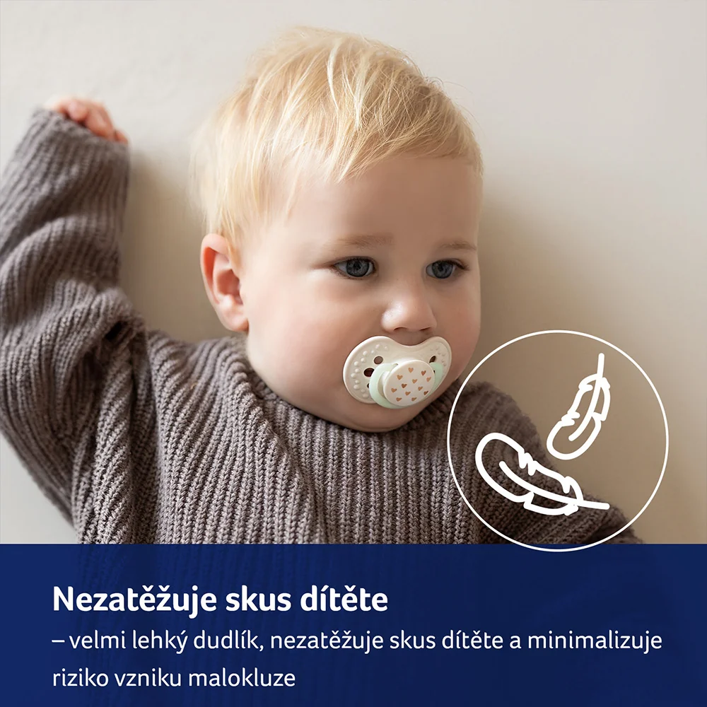 LOVI Teddy Love Dudlík svítící silikonový dynamický 0–6m 2 ks