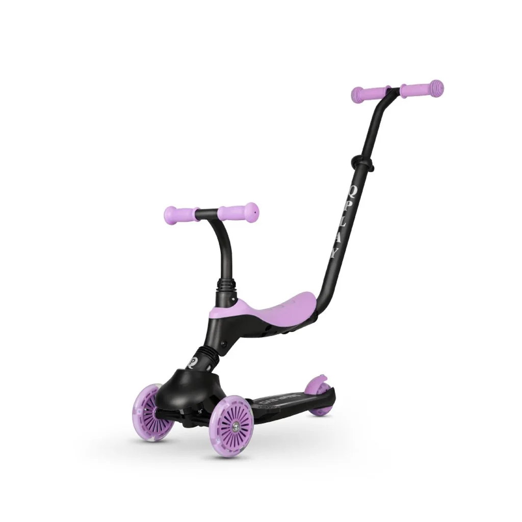 QPlay Koloběžka / odrážedlo Sema Evo s LED světly Violet, věk 1 - 6 let, do 50 kg
