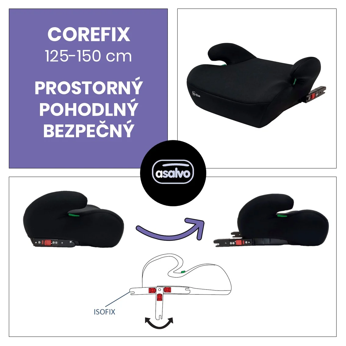 Asalvo COREFIX podsedák 125-150, grey 