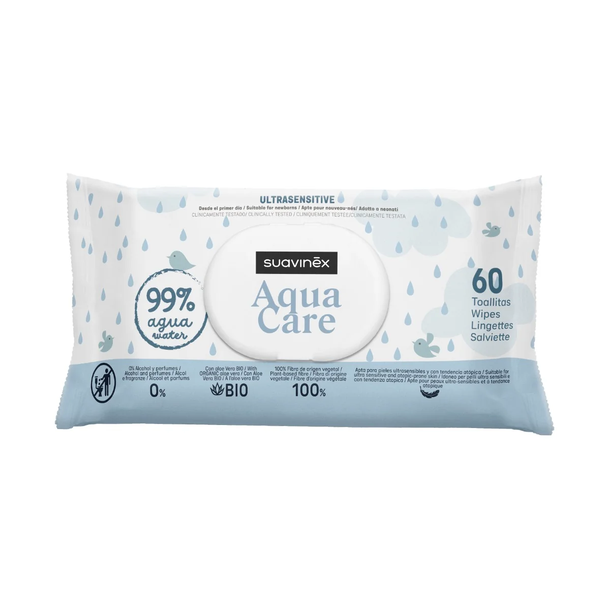 Suavinex Pleťové hydratační ubrousky Aqua 60 ks