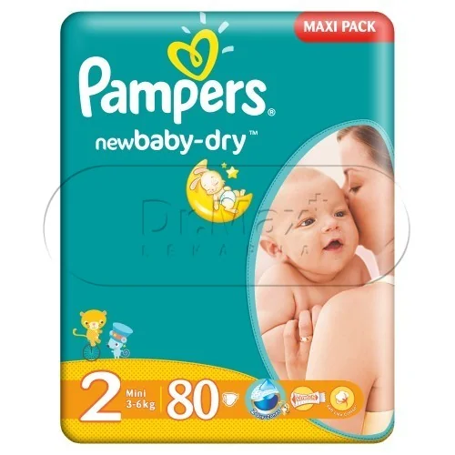 Pampers New Baby - Plenky s upevňovacími pásky velikost 2 (Mini) 3-6kg 80ks