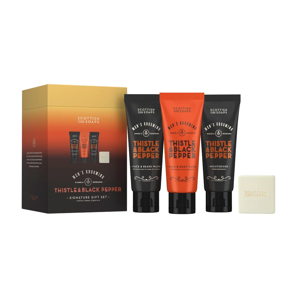Scottish Fine Soaps Thistle & Black Pepper Sada péče o tělo 4 ks