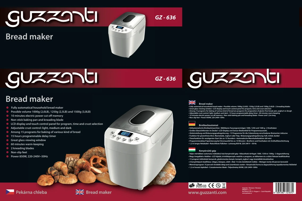 GUZZANTI Domácí pekárna GZ 636B
