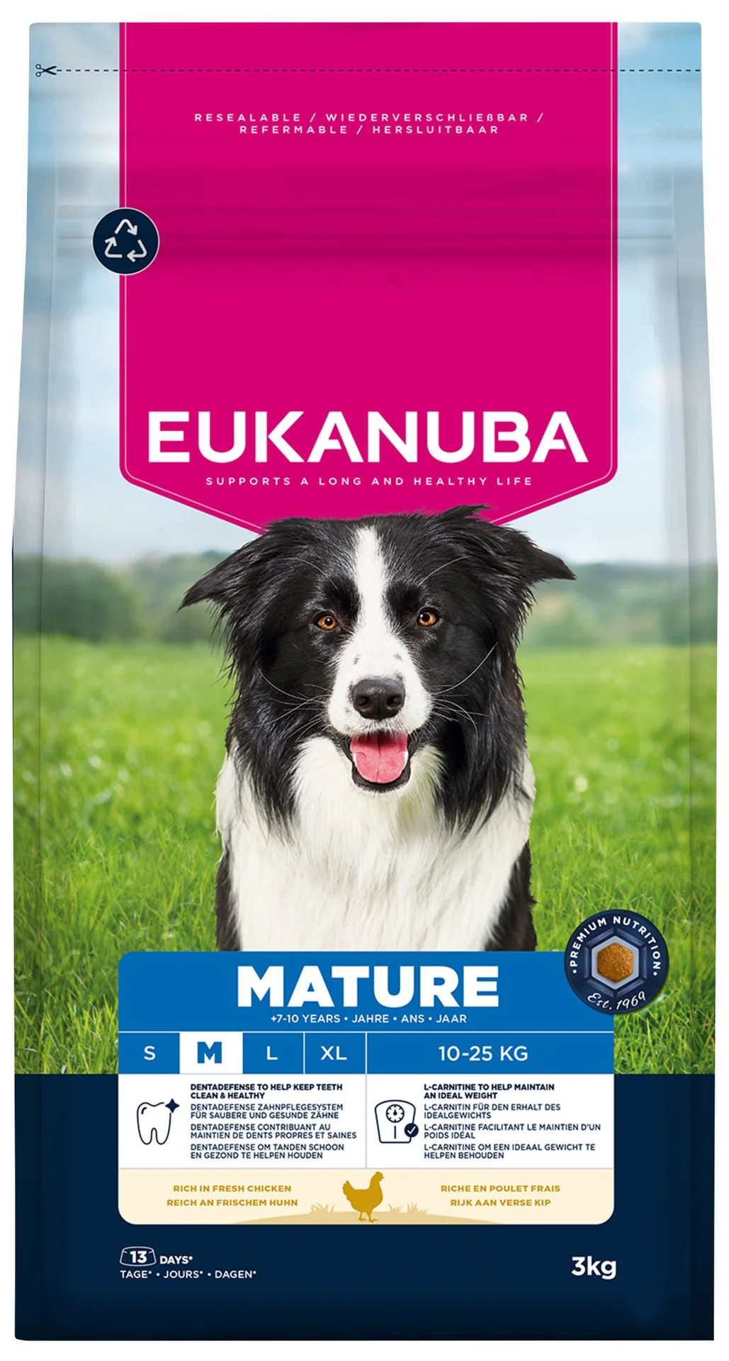 Eukanuba Krmivo Mature Medium rich in fresh chicken 3kg