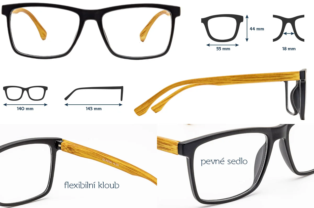 Glassa Brýle na čtení G 324 +4,00 černo/hnědé