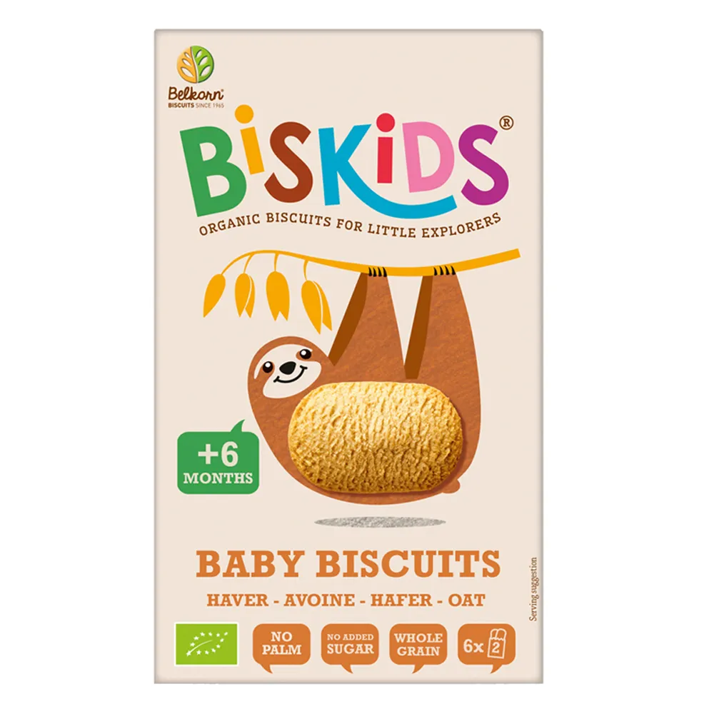 Biskids BIO dětské celozrnné ovesné sušenky 6M 120 g