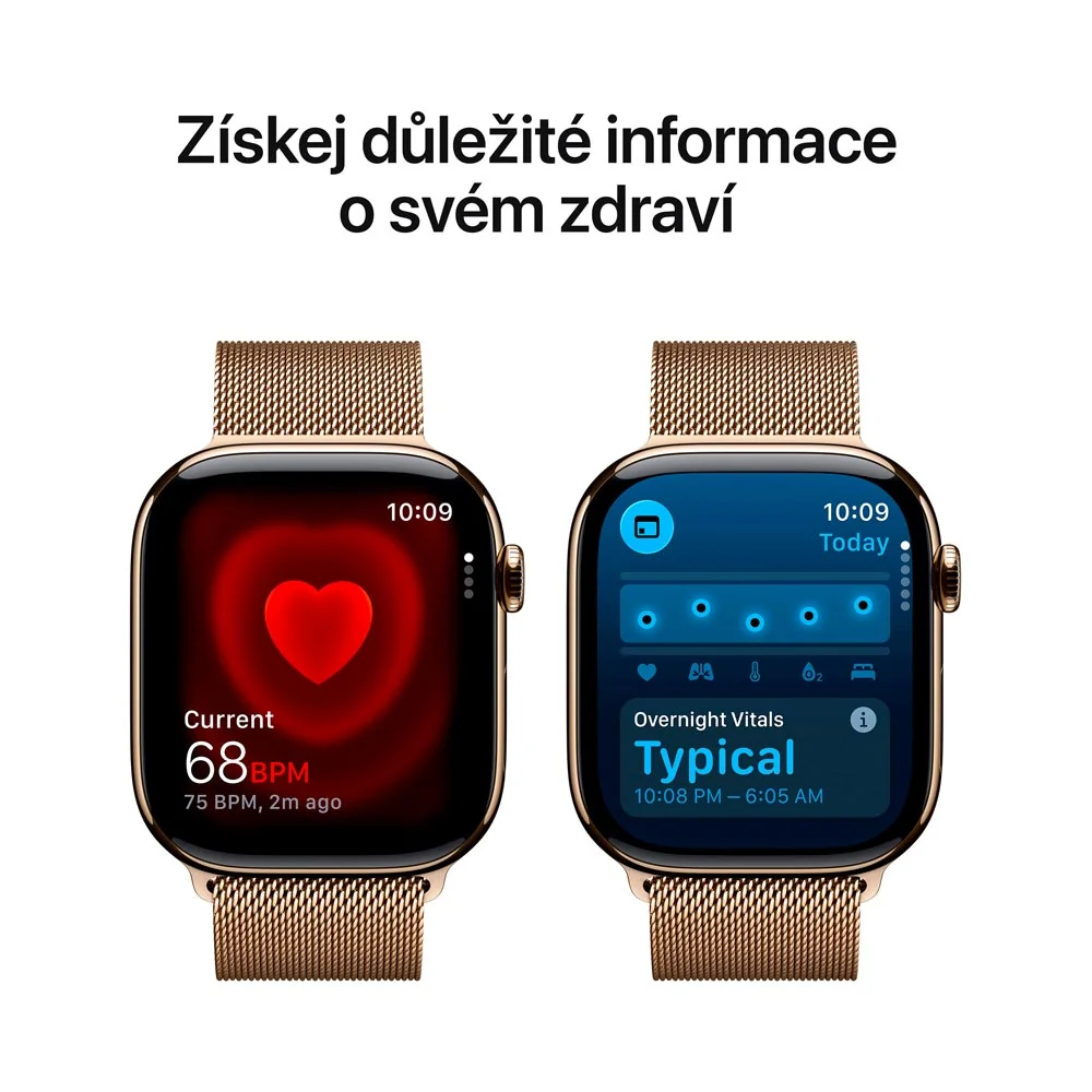 Apple Watch 11 46 mm titan, milánský řemínek M/L chytré hodinky