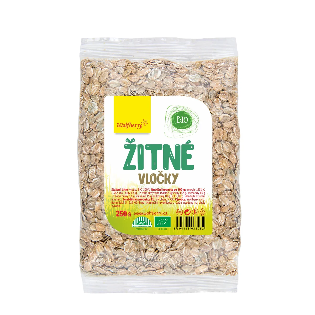 Wolfberry Žitné vločky BIO 250 g