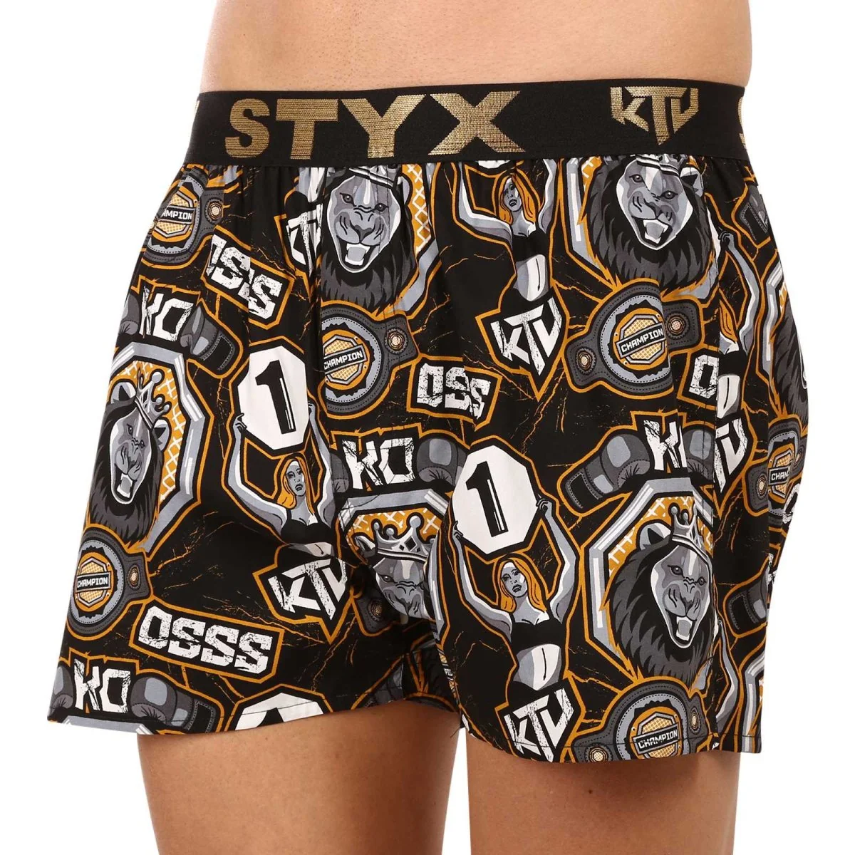 Styx Pánské trenky art / KTV sportovní guma - černá guma (BTC1655) M
