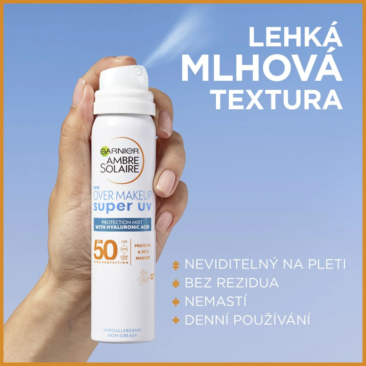 Garnier Ambre Solaire Super UV SPF50 pleťová ochranná mlha 75 ml