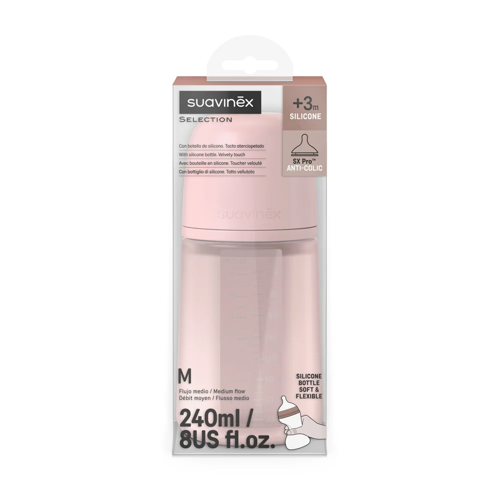Suavinex Colour Essence Láhev 3m+ 240 ml 1 ks růžová