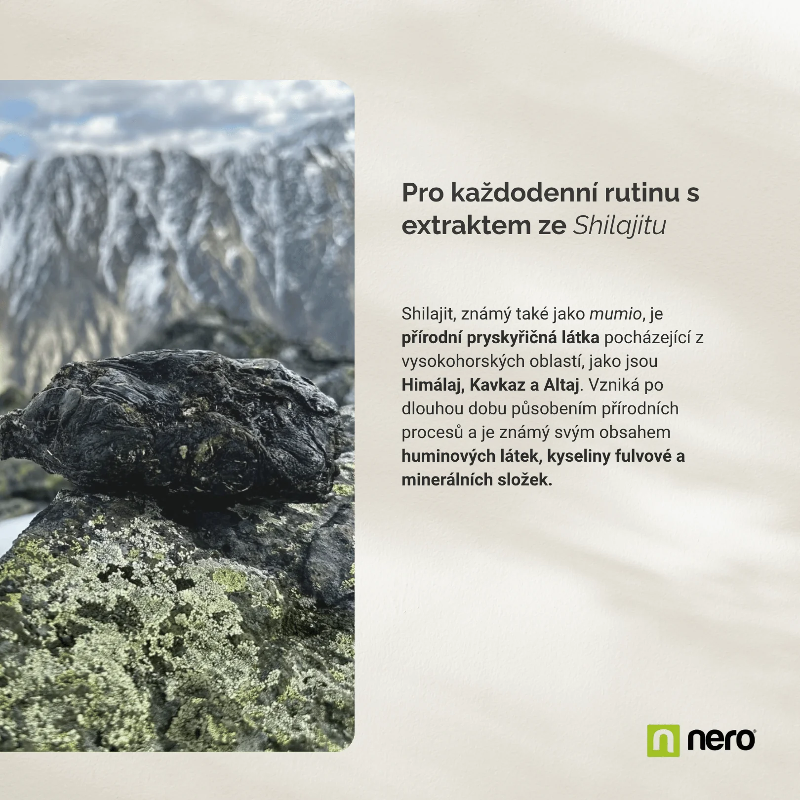 NERO Shilajit Mumio 1300 mg 180 kapslí