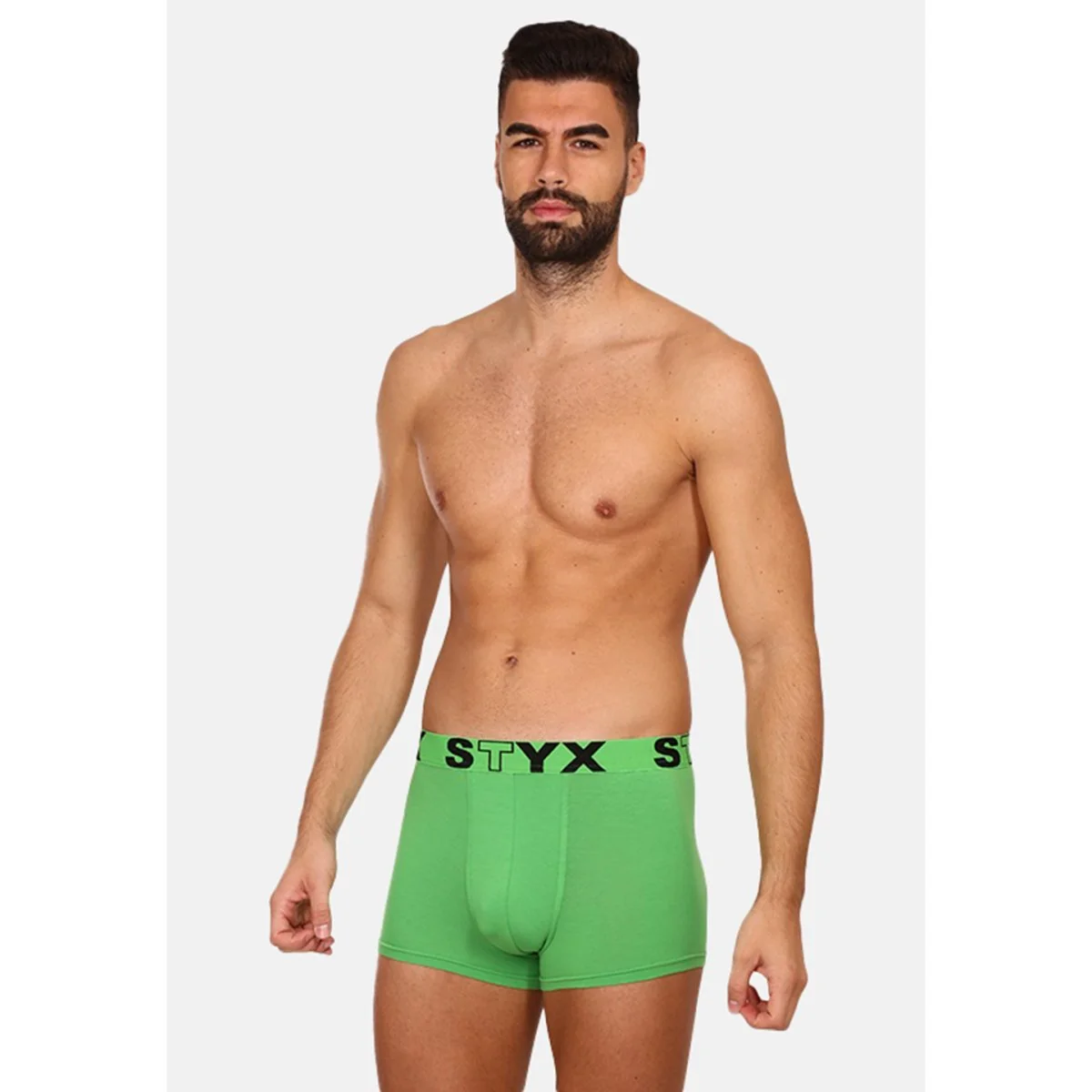 Styx Pánské boxerky sportovní guma zelené (G1069) XL