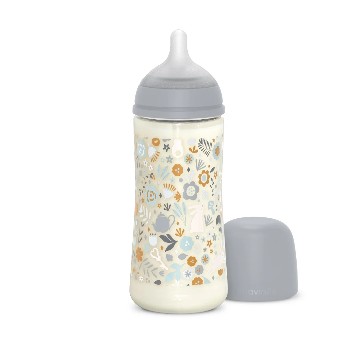 Suavinex Wonderland Kojenecká láhev průtok L 6m+ 360 ml 1 ks liberty modrá