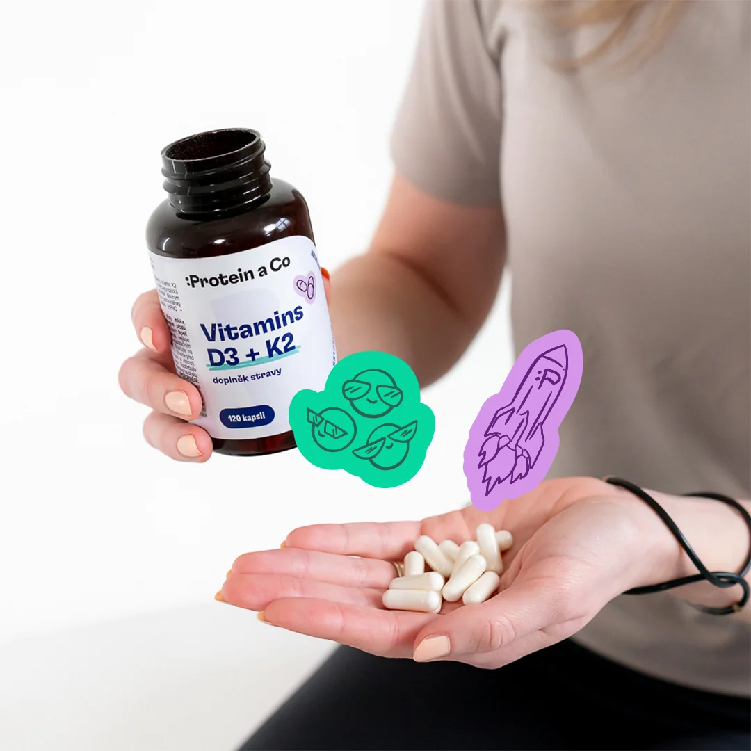 Protein a Co Vitamin D3 + K2 120 kapslí