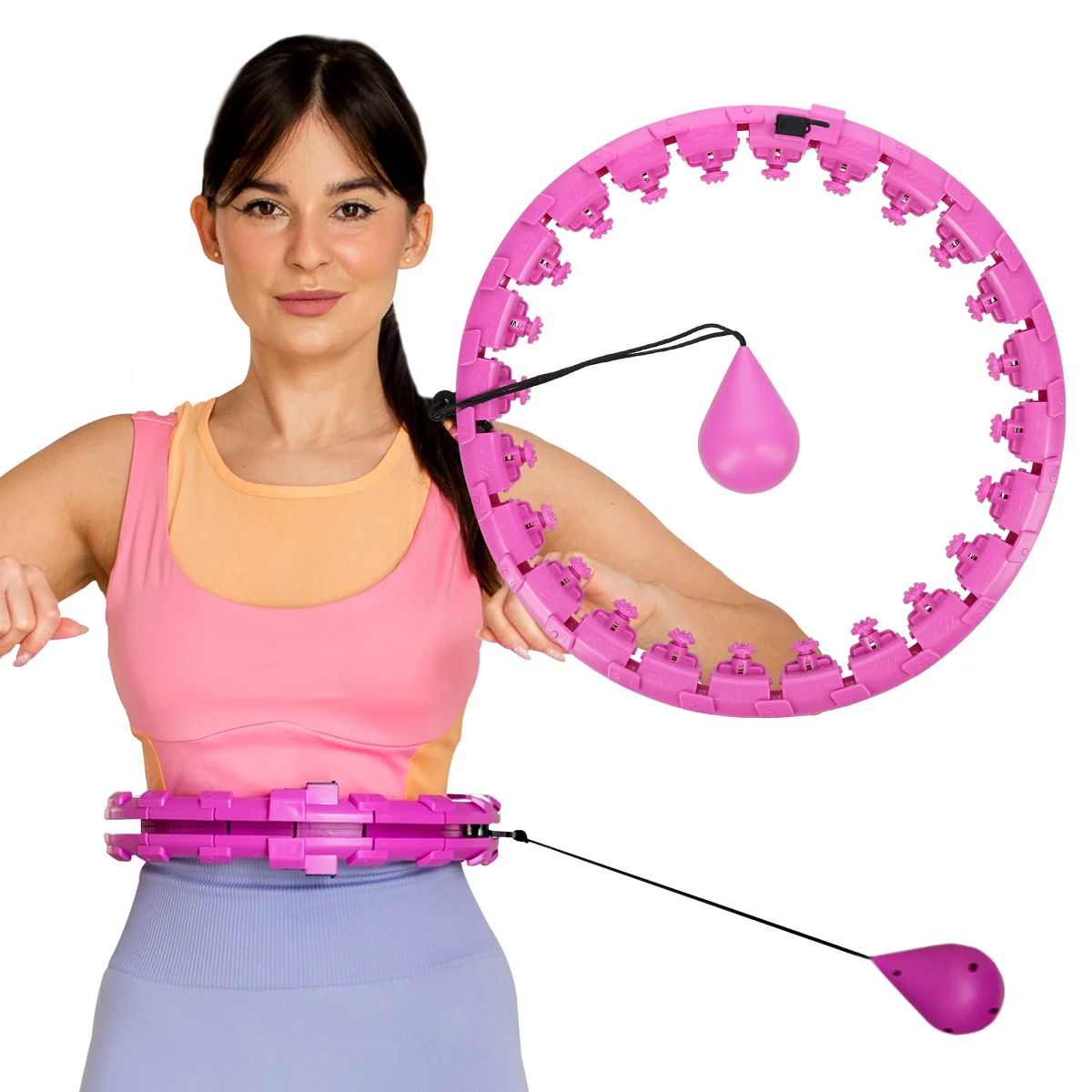 HMS Masážní hula hoop FH01 se závažím fialová