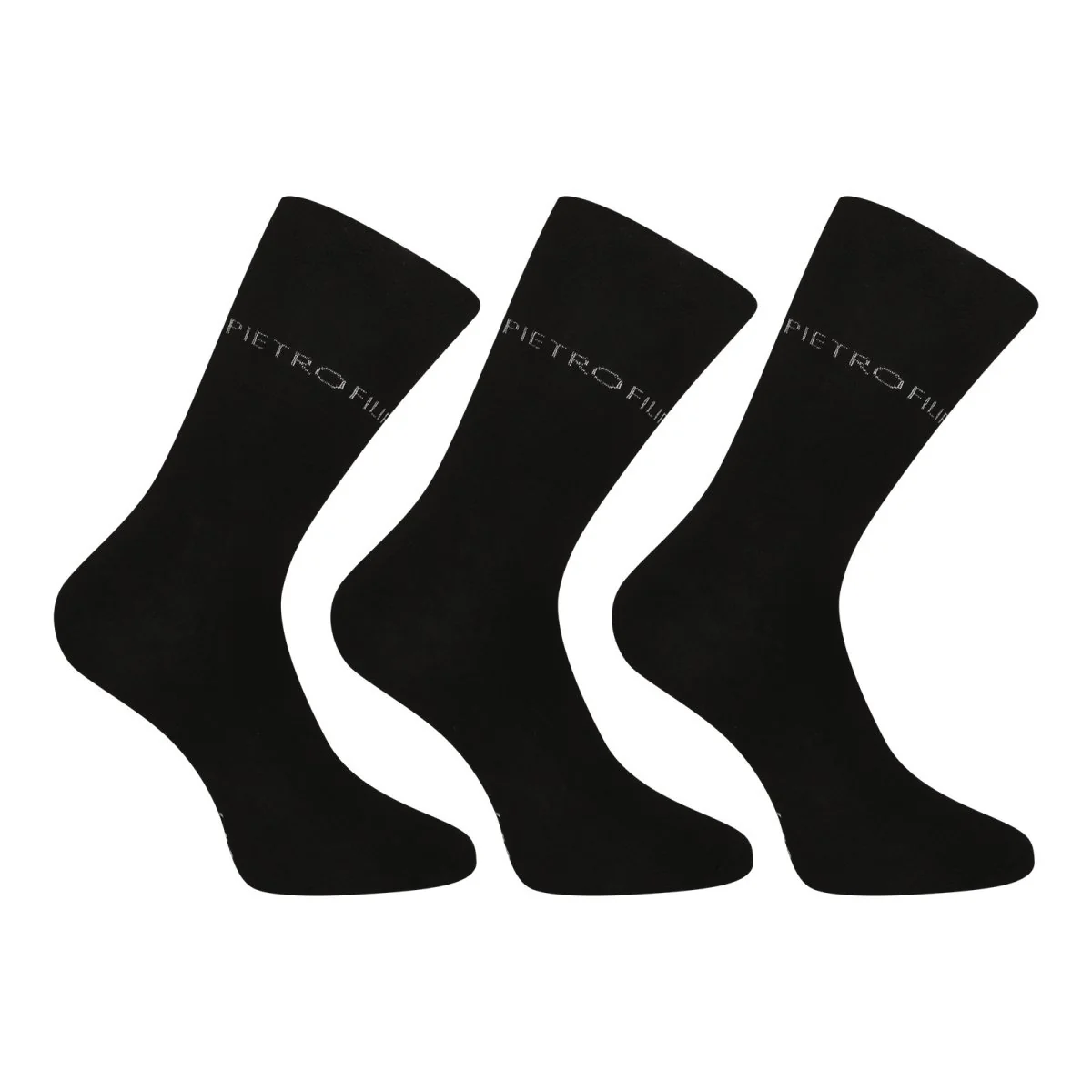 Pietro Filipi 3PACK ponožky vysoké bambusové černé (3PBV001) XL