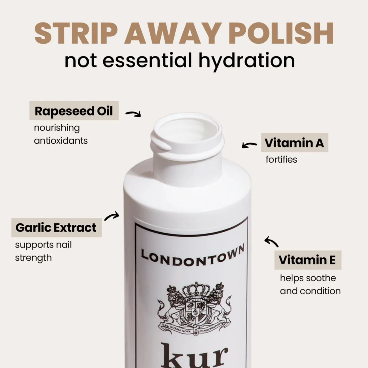 Londontown kur Strengthening Lacquer Remover odlakovač bez acetonu 118 ml
