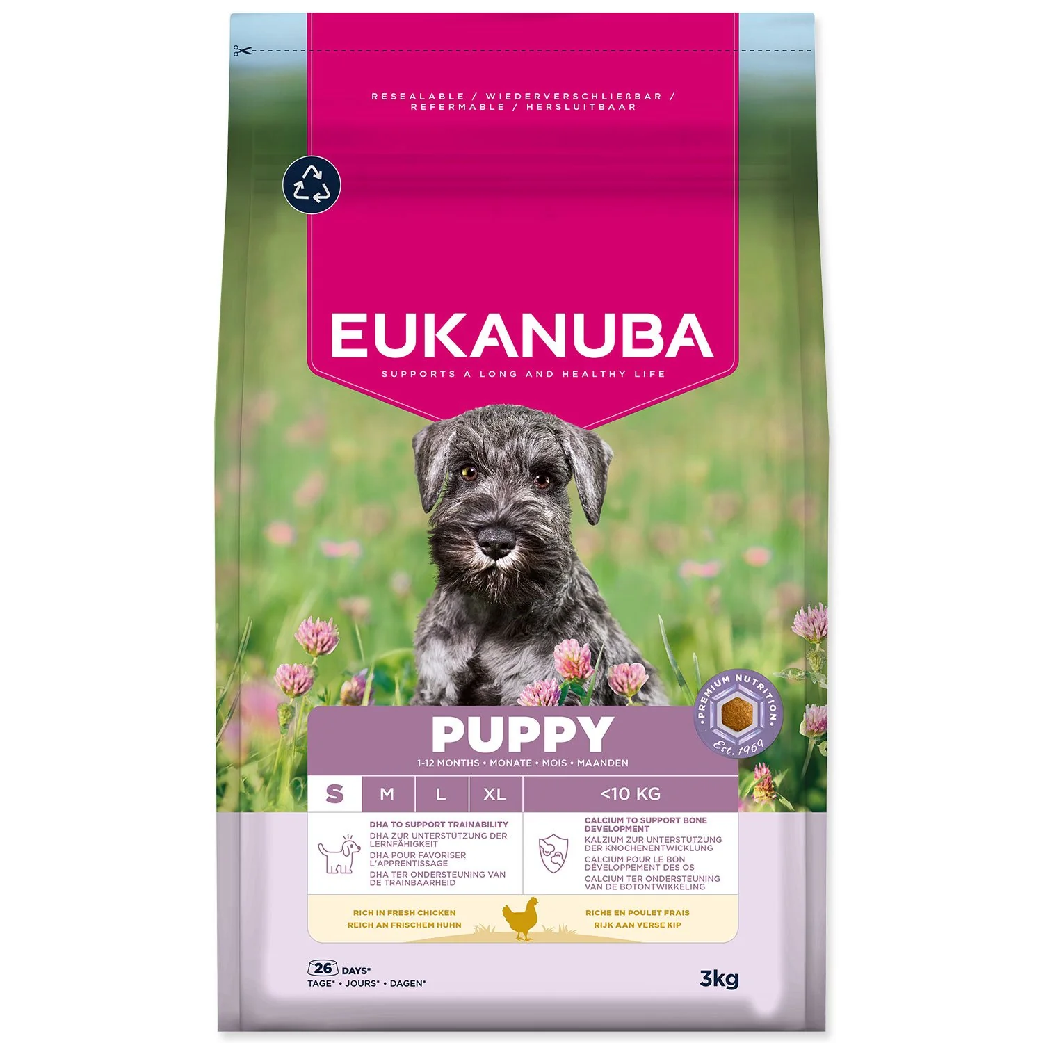 Eukanuba Krmivo Puppy Small rich in fresh chicken 3kg